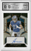 Aidan Hutchinson from the 2022 Panini Select set graded by Arena Club and given an overall grade of 10.