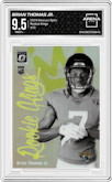 Brian Thomas Jr. from the 2024 Donruss Optic set graded by Arena Club and given an overall grade of 9.5.