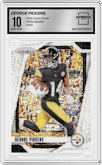 George Pickens from the 2024 Panini Prizm set featuring a White Sparkle parallel graded by Arena Club and given an overall grade of 10.