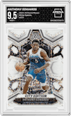 Anthony Edwards from the 2023-24 Panini Mosaic set featuring a White Sparkle parallel graded by Arena Club and given an overall grade of 9.5.