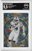 Stefon Diggs from the 2023 Panini Mosaic set graded by Arena Club and given an overall grade of 9.5.