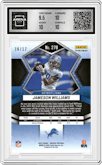 Jameson Williams from the 2022 Panini Mosaic set featuring a Gold Wave parallel graded by Arena Club and given an overall grade of 10.