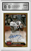 Michael Vick  from the 2023 Topps Composite set featuring a Gold Refractor parallel graded by Arena Club and given an overall grade of 10.