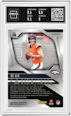 Bo Nix from the 2024 Panini Prizm set featuring a Lazer Prizm parallel graded by Arena Club and given an overall grade of 9.5.