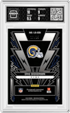 Eric Dickerson from the 2022 Panini Obsidian set featuring a Electric Etch Green parallel graded by Arena Club and given an overall grade of 9.5.