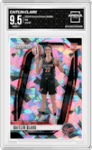 Caitlin Clark from the 2024 Panini Prizm WNBA set featuring a Ice parallel graded by Arena Club and given an overall grade of 9.5.
