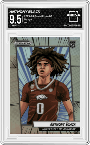 Anthony Black from the 2023-24 Panini Prizm Draft Picks set graded by Arena Club and given an overall grade of 9.5.