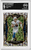 Justin Herbert from the 2020 Panini Select set featuring a Disco parallel graded by Arena Club and given an overall grade of 9.