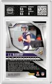 J.J. McCarthy from the 2024 Panini Prizm set featuring a Silver Prizm parallel graded by Arena Club and given an overall grade of 9.5.