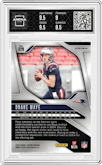 Drake Maye from the 2024 Panini Prizm set featuring a Silver Prizm parallel graded by Arena Club and given an overall grade of 9.