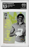 Brian Thomas Jr. from the 2024 Donruss Optic set graded by Arena Club and given an overall grade of 9.5.