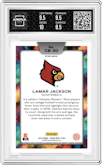 Lamar Jackson from the 2024 Panini Prizm Draft Picks set graded by Arena Club and given an overall grade of 9.