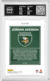 Jordan Addison from the 2023 Donruss Optic set graded by Arena Club and given an overall grade of 8.