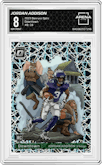 Jordan Addison from the 2023 Donruss Optic set graded by Arena Club and given an overall grade of 8.