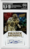 Deion Sanders from the 2018 Panini The National VIP set graded by Arena Club and given an overall grade of 9.5.