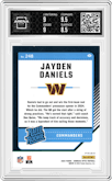 Jayden Daniels from the 2024 Donruss Optic set featuring a Stars parallel graded by Arena Club and given an overall grade of 9.
