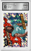 Brian Thomas Jr. from the 2024 Panini Absolute set graded by Arena Club and given an overall grade of 10.