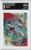 Justin Jefferson from the 2023 Panini Contenders Optic set graded by Arena Club and given an overall grade of 9.