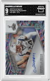 Darrelle Revis from the 2024 Panini Spectra set featuring a Psychedelic parallel graded by Arena Club and given an overall grade of 9.