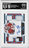 Ronnie Lott from the 2022 Panini One set featuring a Blue parallel graded by Arena Club and given an overall grade of 9.5.