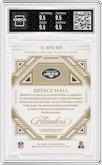 Breece Hall from the 2022 Panini Flawless set featuring a Silver parallel graded by Arena Club and given an overall grade of 9.5.