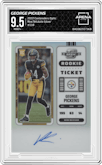 George Pickens from the 2022 Panini Contenders Optic set featuring a Silver parallel graded by Arena Club and given an overall grade of 9.5.