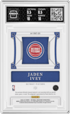 Jaden Ivey from the 2022-23 Panini National Treasures set graded by Arena Club and given an overall grade of 9.