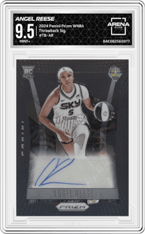 Angel Reese from the 2024 Panini Prizm WNBA set graded by Arena Club and given an overall grade of 9.5.