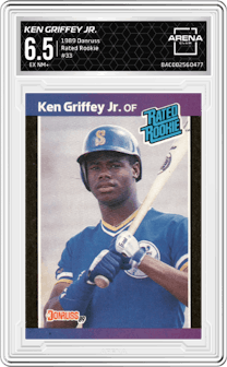 Ken Griffey Jr. from the 1989 Donruss set graded by Arena Club and given an overall grade of 6.5.