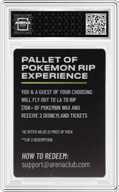 Redemption from the Pallet of Pokemon Rip Experience set graded by Arena Club and given an overall grade of 0.