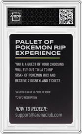 Redemption from the Pallet of Pokemon Rip Experience set graded by Arena Club and given an overall grade of 0.