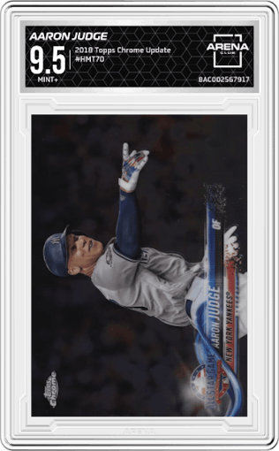 Aaron Judge  from the 2018 Topps Chrome Update  set graded by Arena Club and given an overall grade of 9.5.