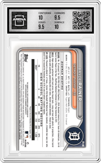 Bryce Rainer from the 2024 Bowman Draft set and given an overall grade of 10.