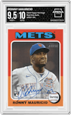 Ronny Mauricio from the 2024 Topps Heritage set graded by Arena Club and given an overall grade of 9.5.