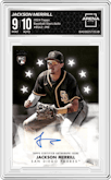Jackson Merrill from the 2024 Topps  set graded by Arena Club and given an overall grade of 9.