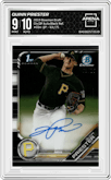 Quinn Priester from the 2019 Bowman Draft set featuring a Black Refractor parallel graded by Arena Club and given an overall grade of 9.