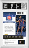 Cade Cunningham from the 2021-22 Panini Contenders Optic set featuring a Blue parallel graded by Arena Club and given an overall grade of 9.5.