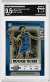 Cade Cunningham from the 2021-22 Panini Contenders Optic set featuring a Blue parallel graded by Arena Club and given an overall grade of 9.5.