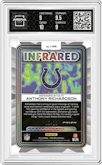 Anthony Richardson from the 2023 Panini Spectra set featuring a Universal parallel graded by Arena Club and given an overall grade of 9.5.