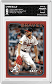 Chris Sale from the 2024 Topps Update set featuring a Red parallel graded by Arena Club and given an overall grade of 9.