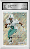 Tyreek Hill from the 2024 Panini Prizm Deca set featuring a Mojo parallel graded by Arena Club and given an overall grade of 10.