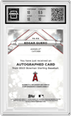Edgar Quero from the 2023 Bowman Sterling set featuring a Rose Gold Refractor parallel graded by Arena Club and given an overall grade of 10.
