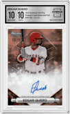 Edgar Quero from the 2023 Bowman Sterling set featuring a Rose Gold Refractor parallel graded by Arena Club and given an overall grade of 10.