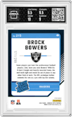 Brock Bowers from the 2024 Donruss Optic set featuring a Aqua parallel graded by Arena Club and given an overall grade of 9.5.