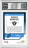Brock Bowers from the 2024 Donruss Optic set featuring a Blue parallel graded by Arena Club and given an overall grade of 10.