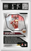 Jayden Daniels from the 2024 Panini Prizm set featuring a Disco parallel graded by Arena Club and given an overall grade of 9.5.