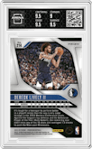Dereck Lively II from the 2024-25 Panini Prizm set featuring a Choice Tiger Stripe parallel graded by Arena Club and given an overall grade of 9.5.