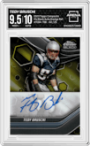 Tedy Bruschi from the 2023 Topps Composite set featuring a Orange Refractor parallel graded by Arena Club and given an overall grade of 9.5.