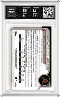 Ryan Waldschmidt from the 2024 Bowman Draft set featuring a Aqua Lava Refractor   parallel and given an overall grade of 9.5.