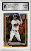 Braden Montgomery from the 2024 Bowman Draft set featuring a Gold Refractor parallel graded by Arena Club and given an overall grade of 10.